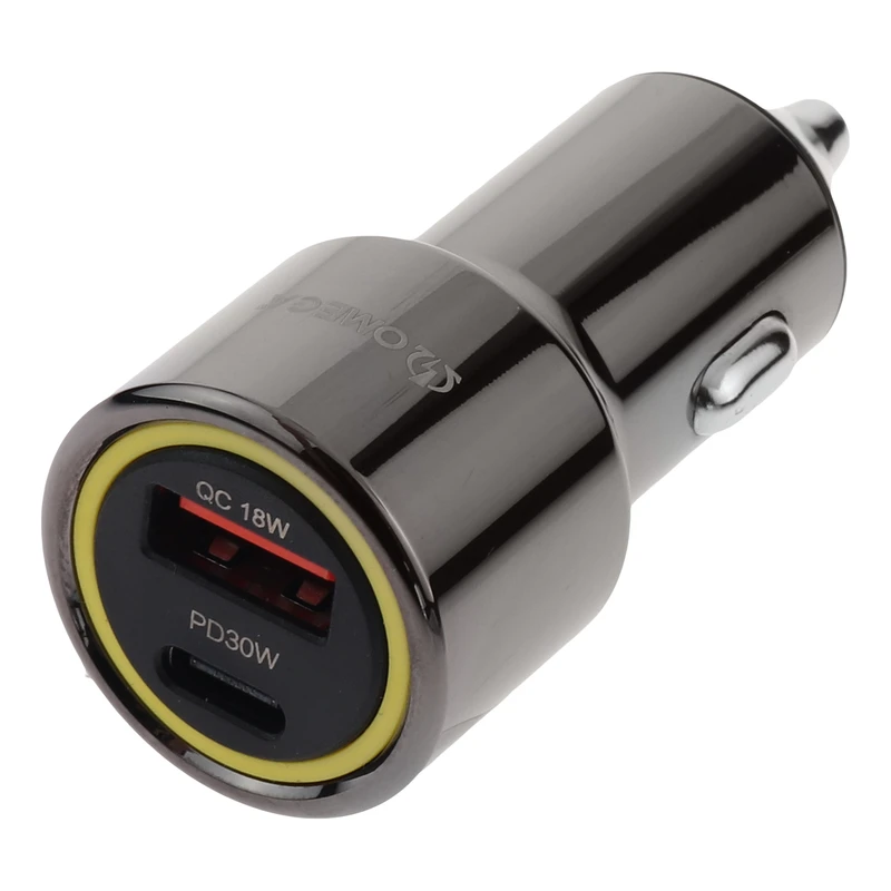 شارژر فندکی 30 وات دو پورت OMEGA مدل CA30