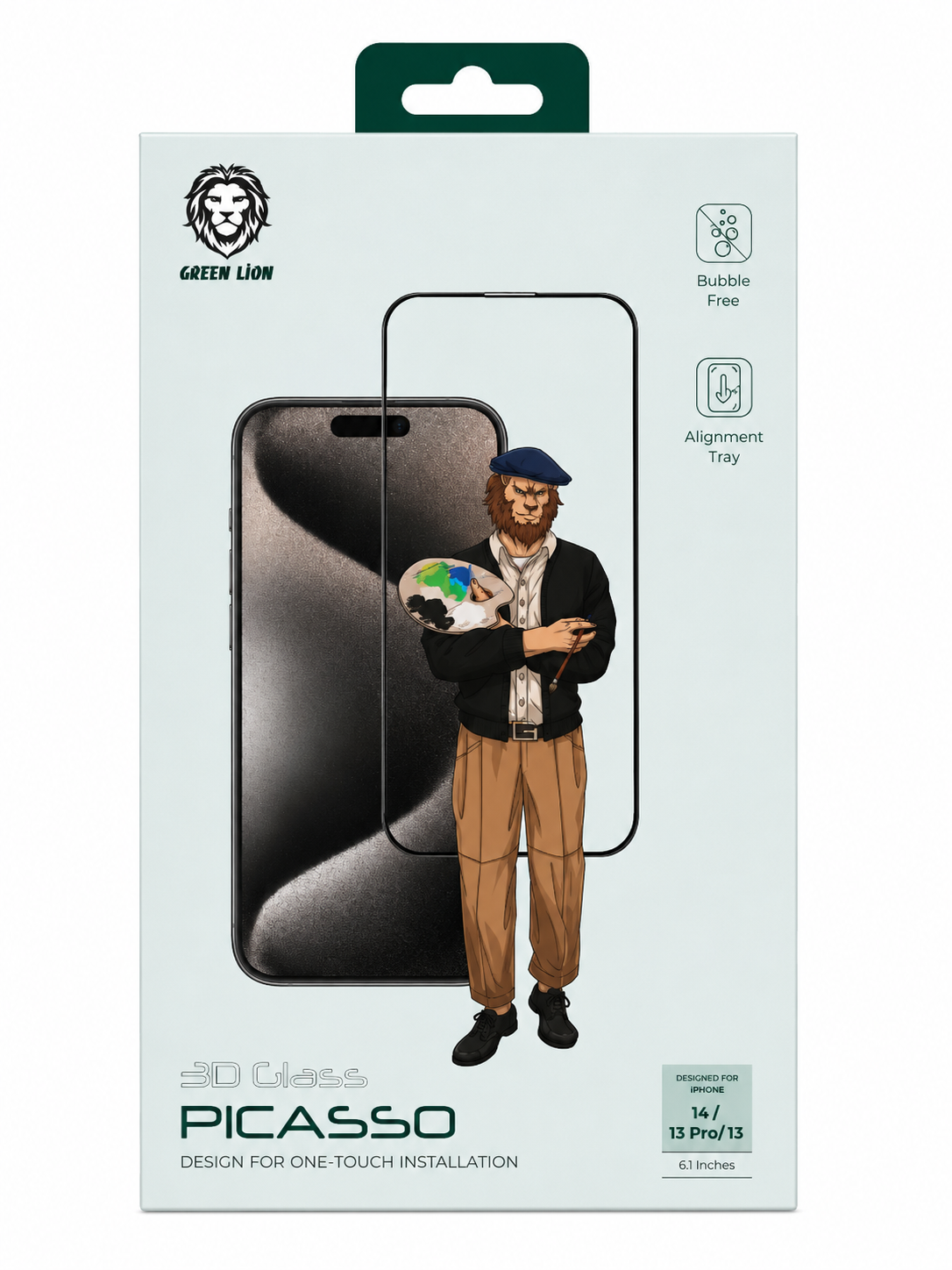 محافظ صفحه نمایش گرین لاین گوشی اپل iphone 13/13pro/14 مدل Picasso 3D