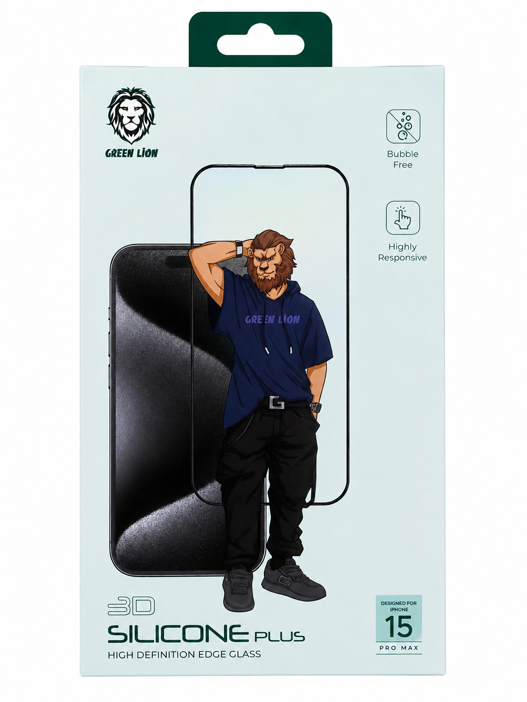 محافظ صفحه نمایش گرین لاین گوشی اپل 15promax مدل 3d silicone plus